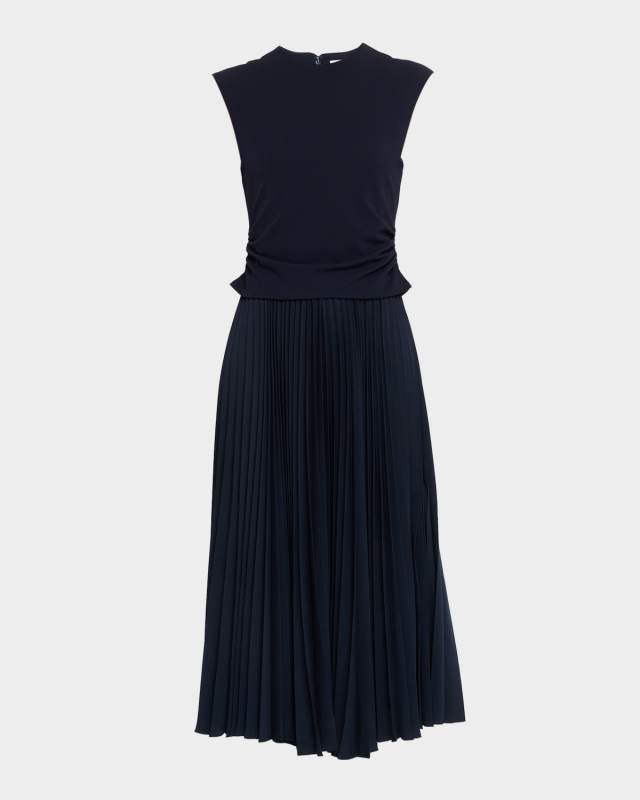 Carly Sleeveless Pleated Midi Dress